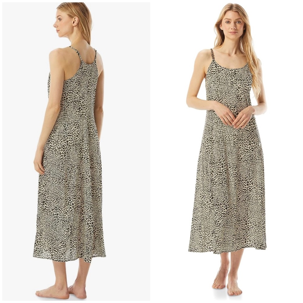 MICHAEL Michael Kors Logo Chain Maxi Dress Cover Up - Abstract Animal Size Large
